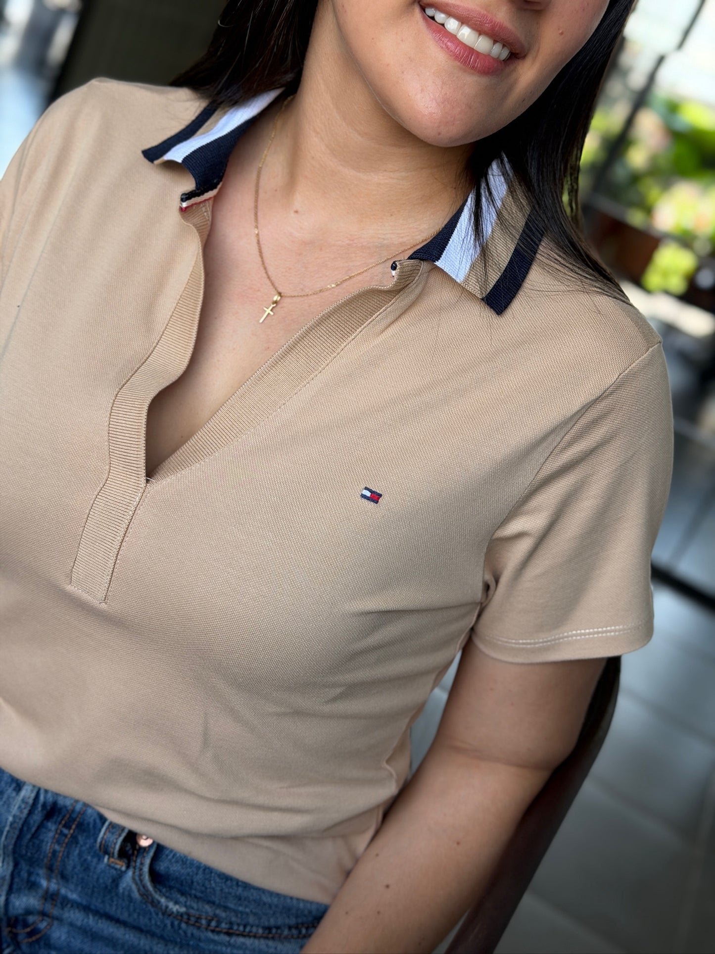 Polo De Dama Tommy Hilfiger V Beige
