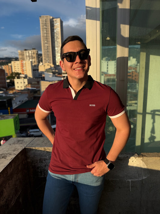 Polo BS Cuello V Vinotinto