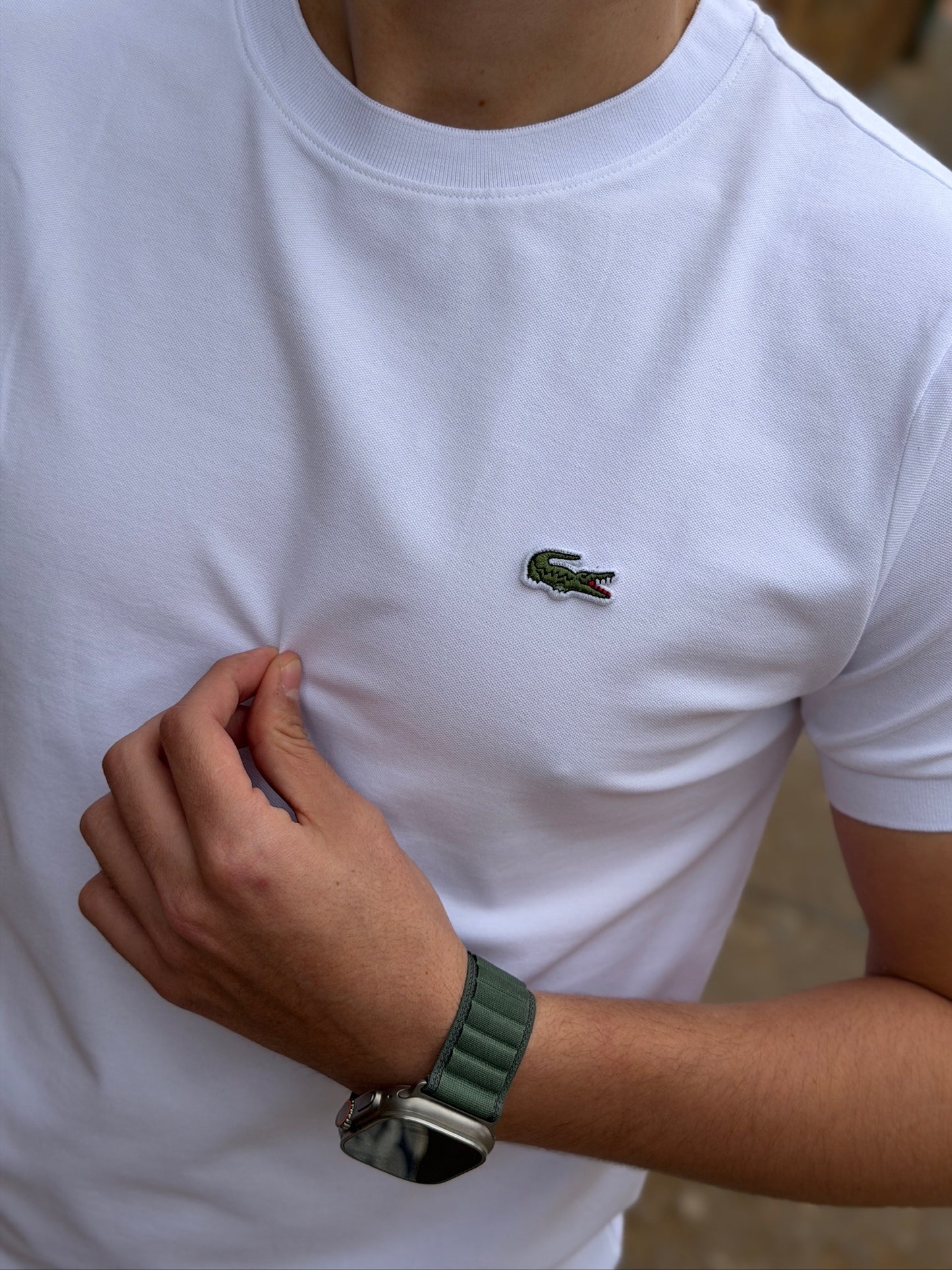 Camiseta Lacoste Pique Blanca