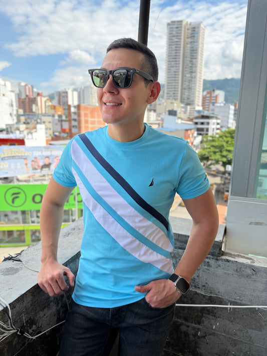 Camiseta Náutica Celeste