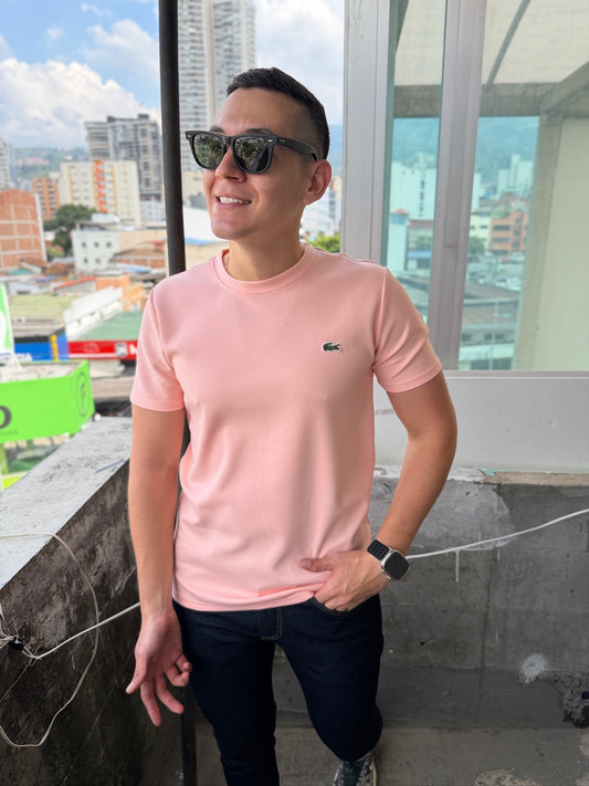 Camiseta Algodón Lacoste Rosada