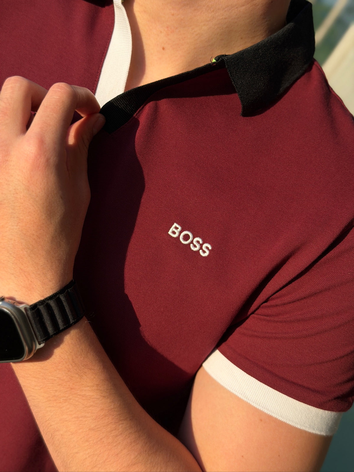 Polo BS Cuello V Vinotinto