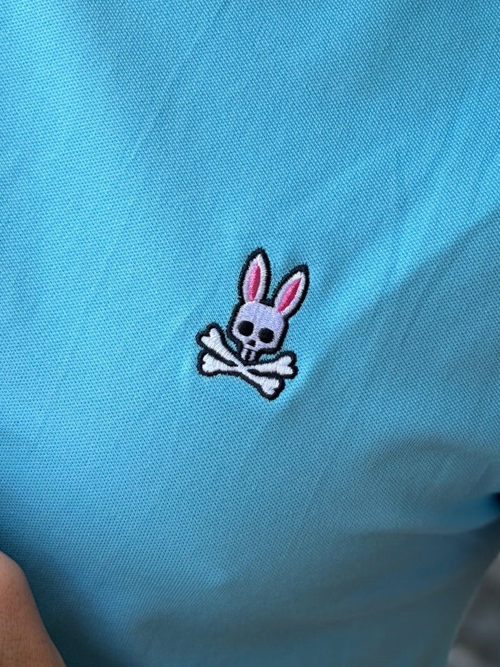Camiseta Pique Psysho Bunny Celeste