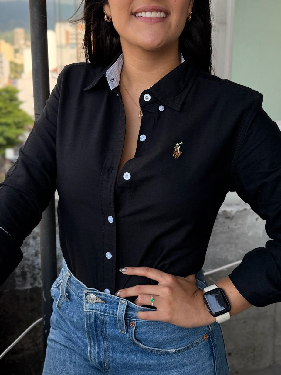 Camisa De Dama Ralph Lauren Negra