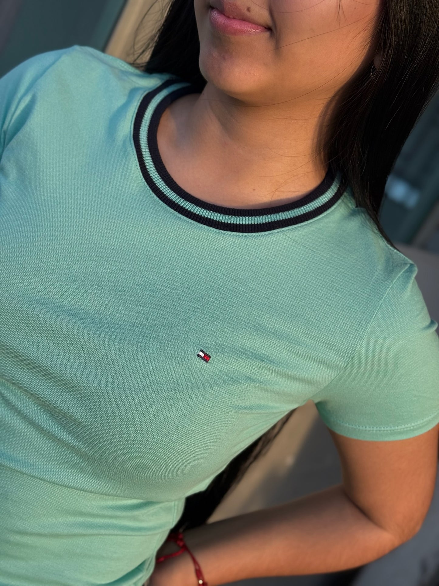 Camiseta Tommy Hilfiger Básica Verde Menta