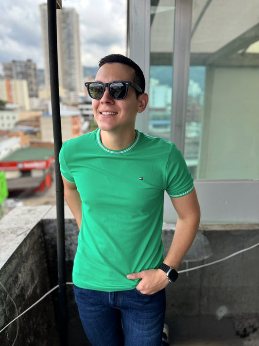 Camiseta Pique Tommy Hilfiger Verde