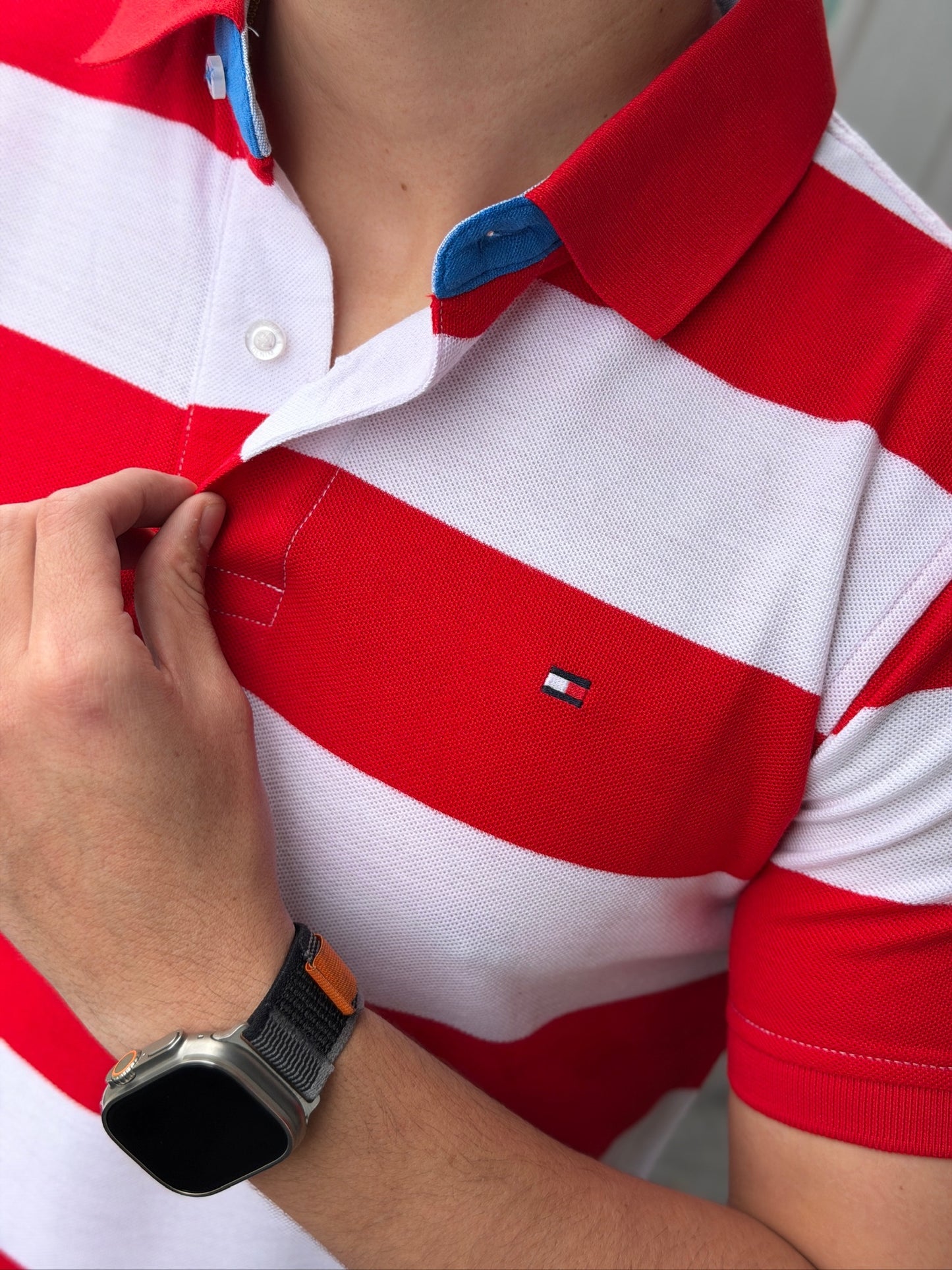 Polo Tommy Hilfiger Líneas Rojas