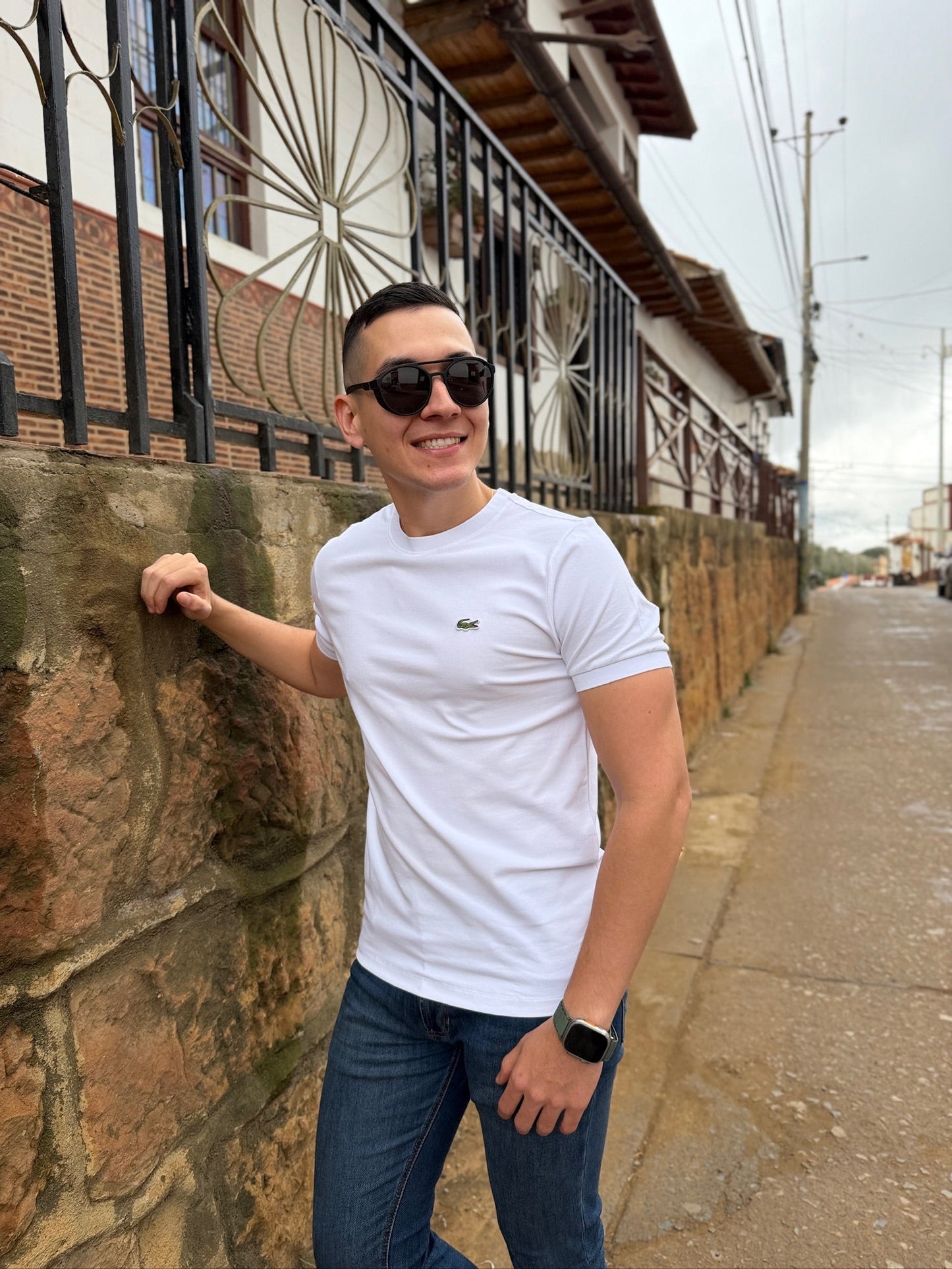 Camiseta Lacoste Pique Blanca