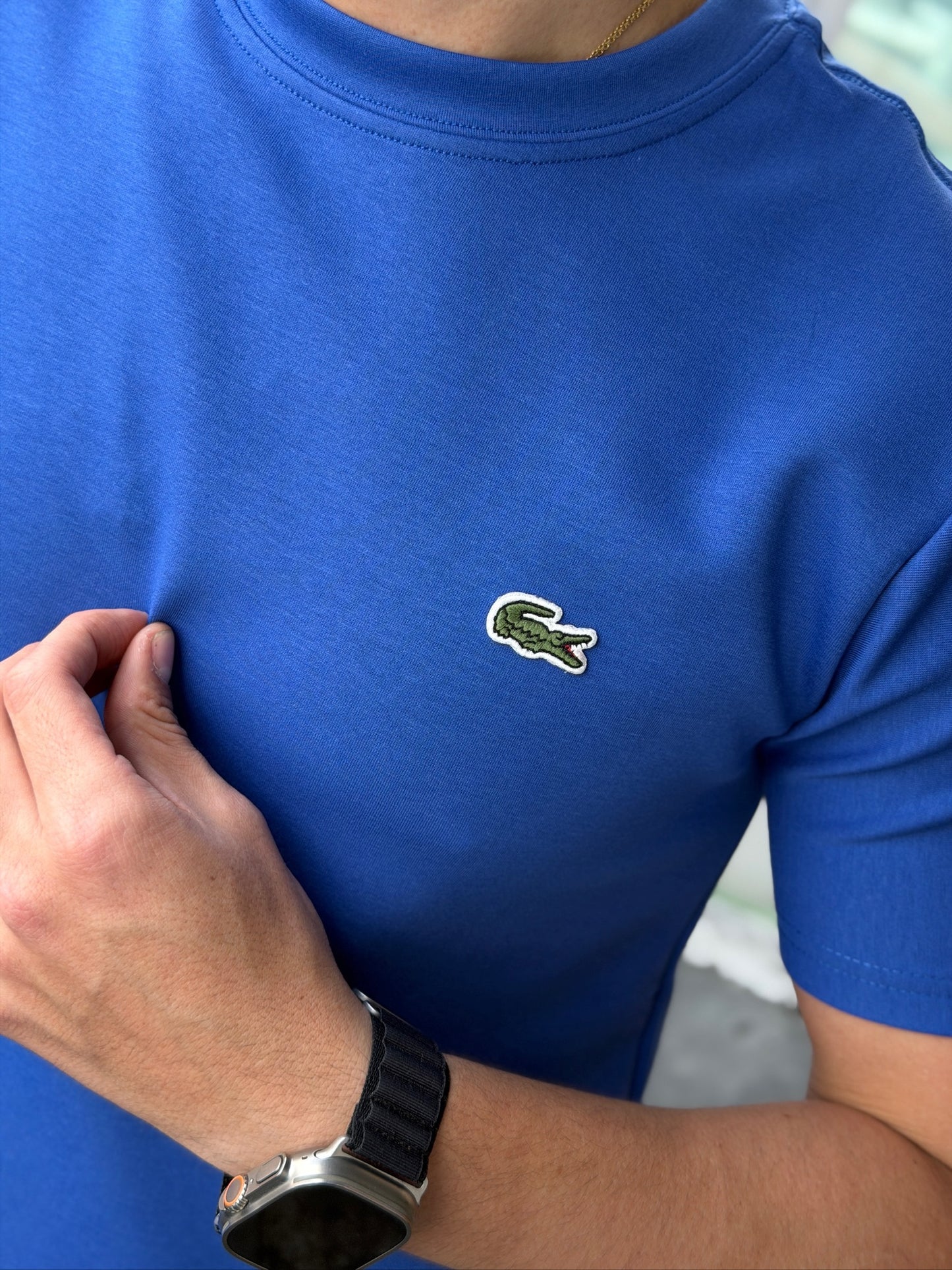 Camiseta Algodón Lacoste Azul Rey