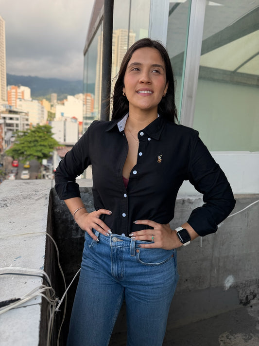 Camisa De Dama Ralph Lauren Negra
