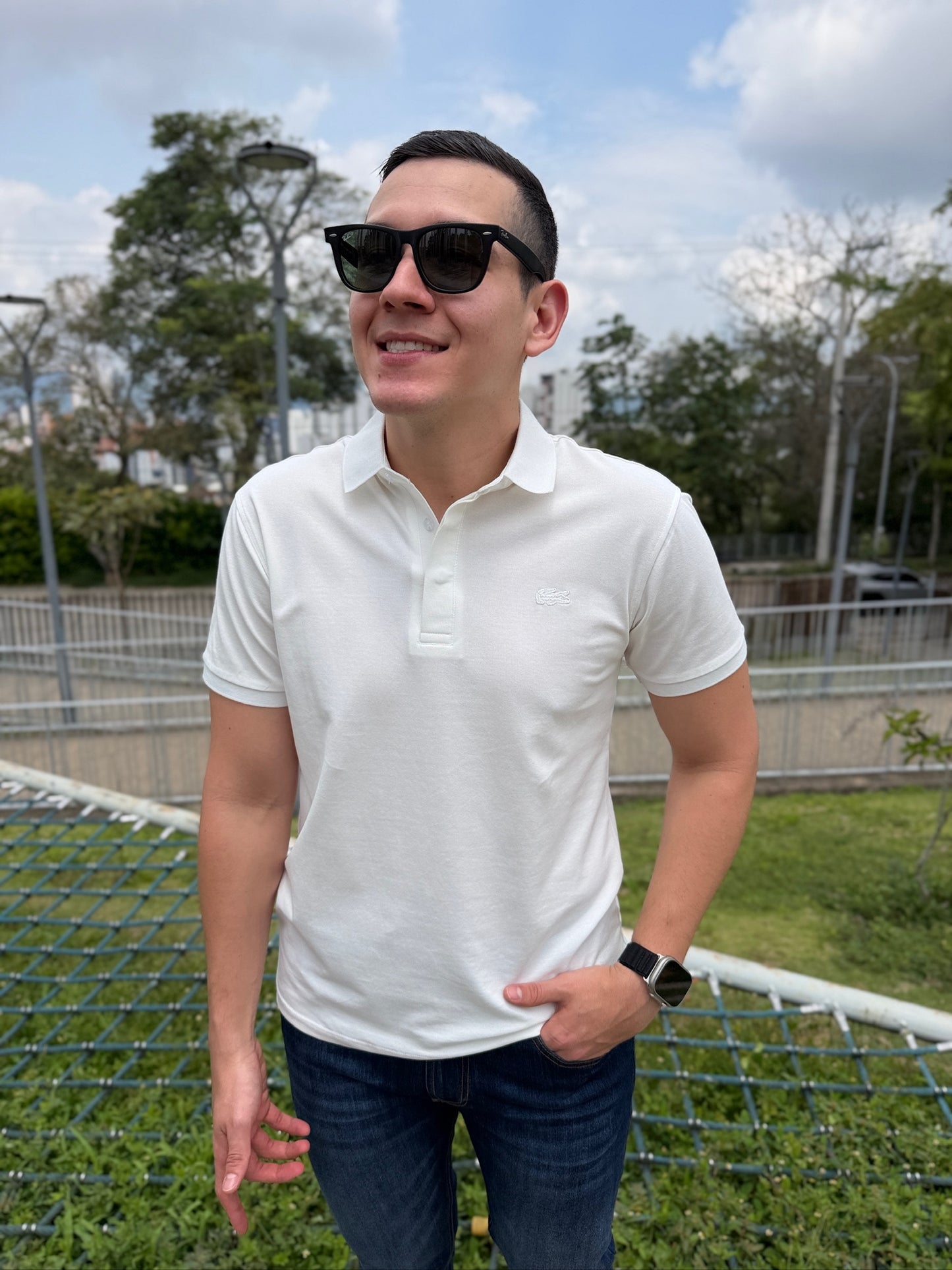 Polo Lacoste Básico Blanco