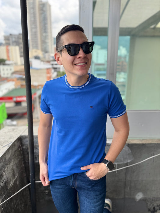 Camiseta Pique Tommy Hilfiger Azul Rey