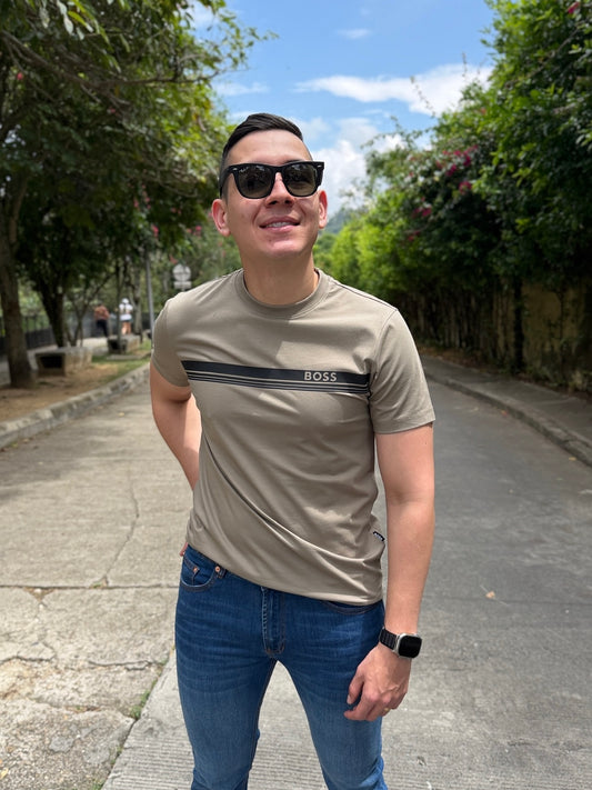 Camiseta BS Beige Líneas