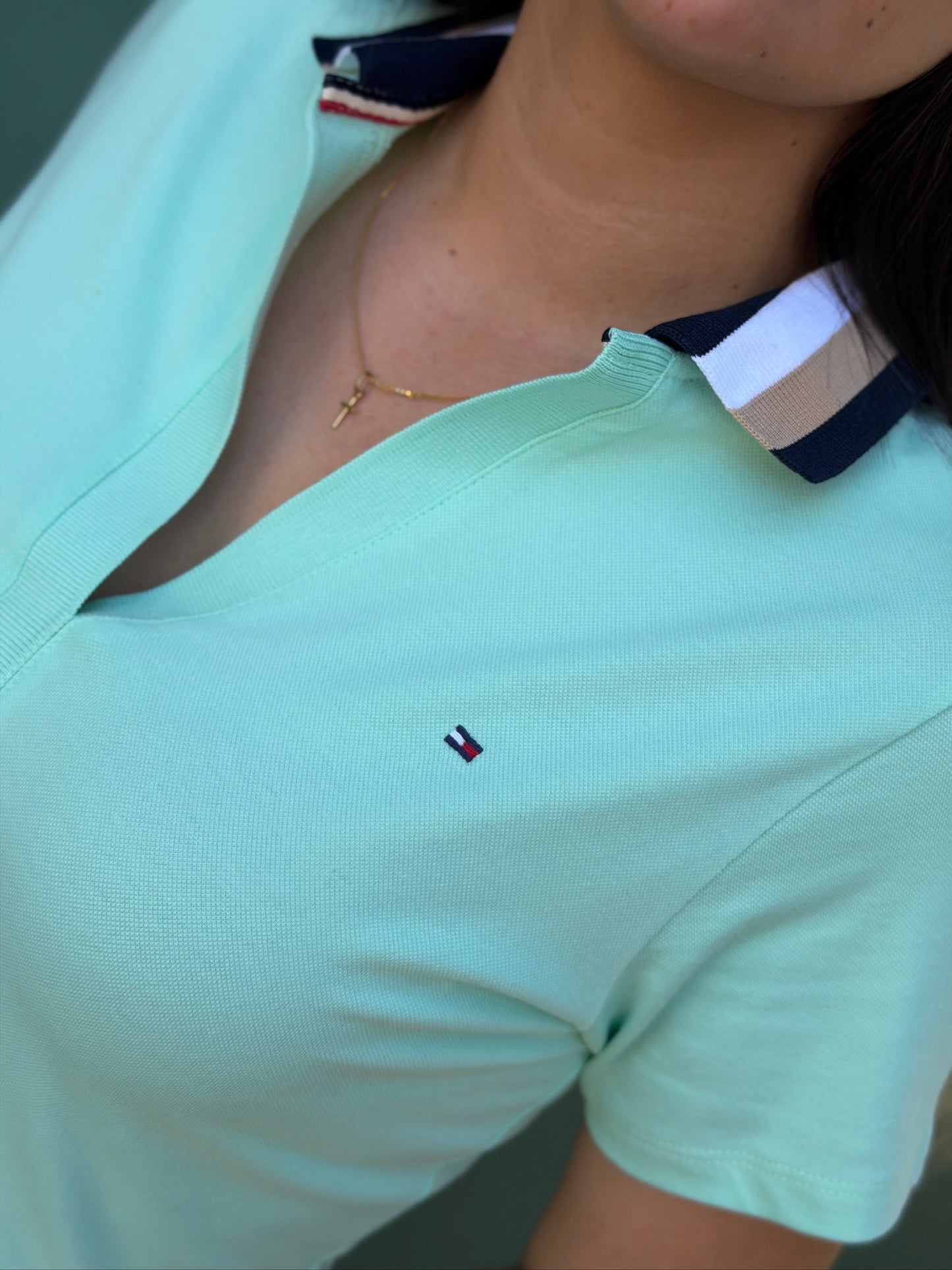 Polo De Dama Tommy Hilfiger V Agua Marina