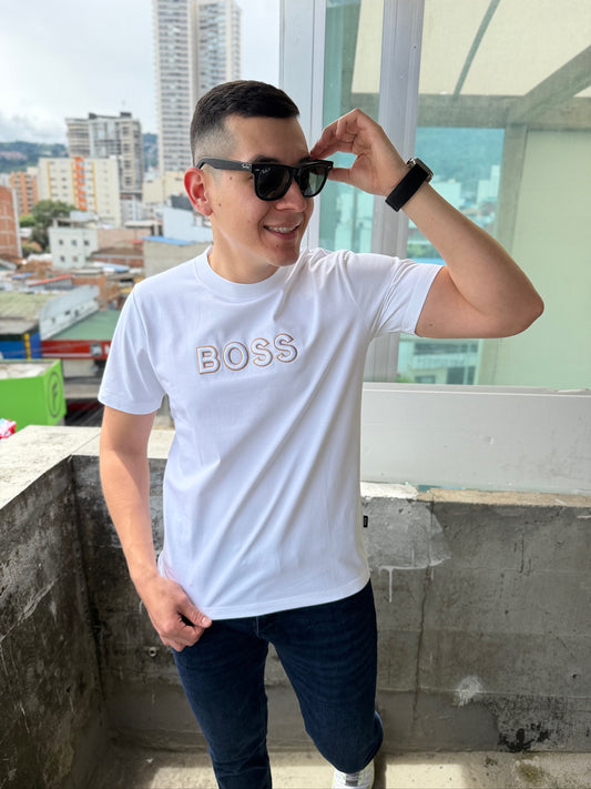 Camiseta Alto Gramaje Boss Blanca