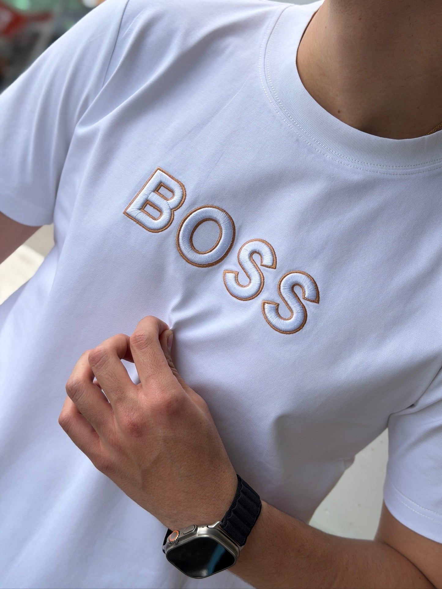 Camiseta Alto Gramaje Boss Blanca