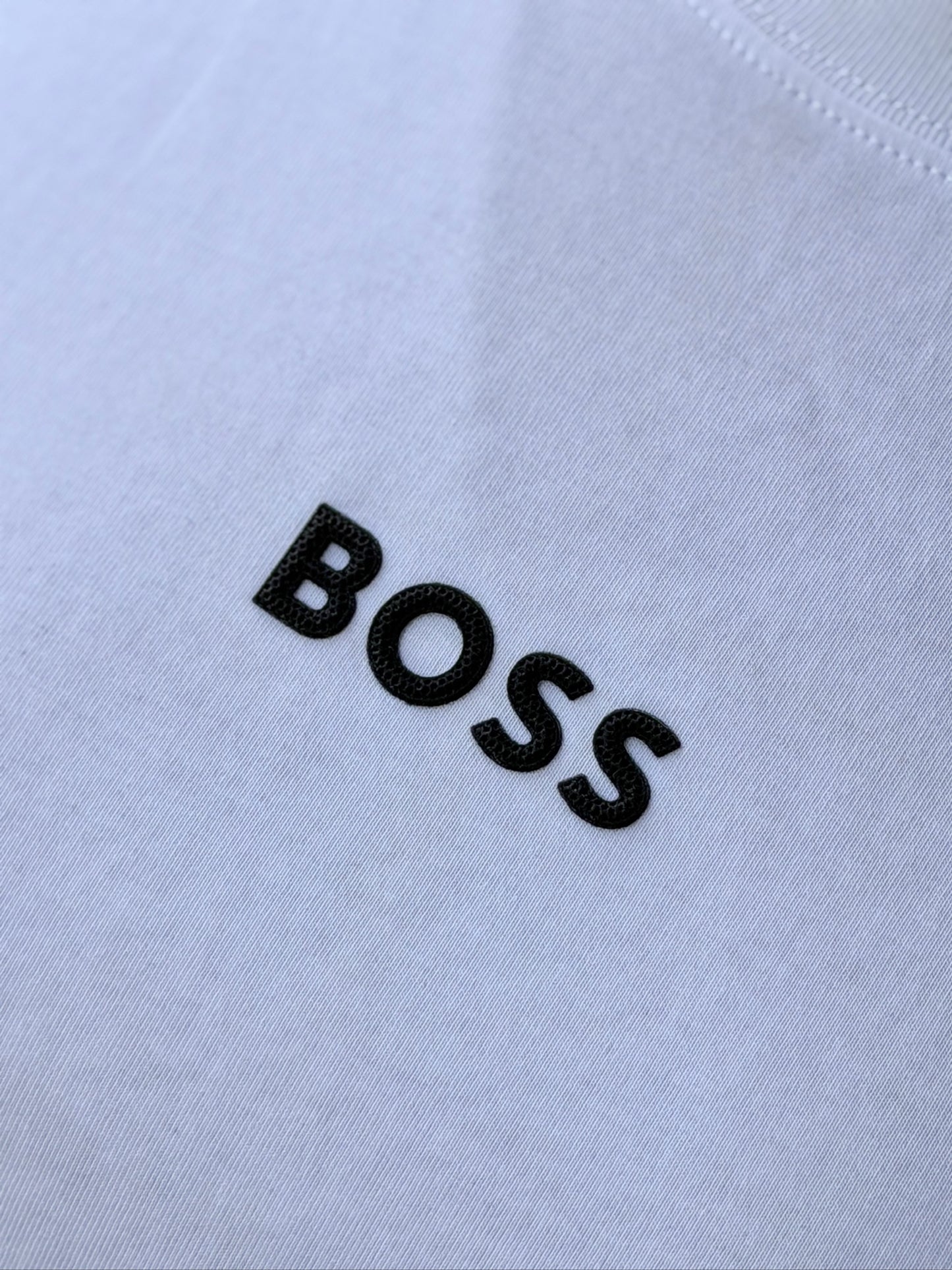 Camiseta Alto Gramaje Boss Blanca Líneas