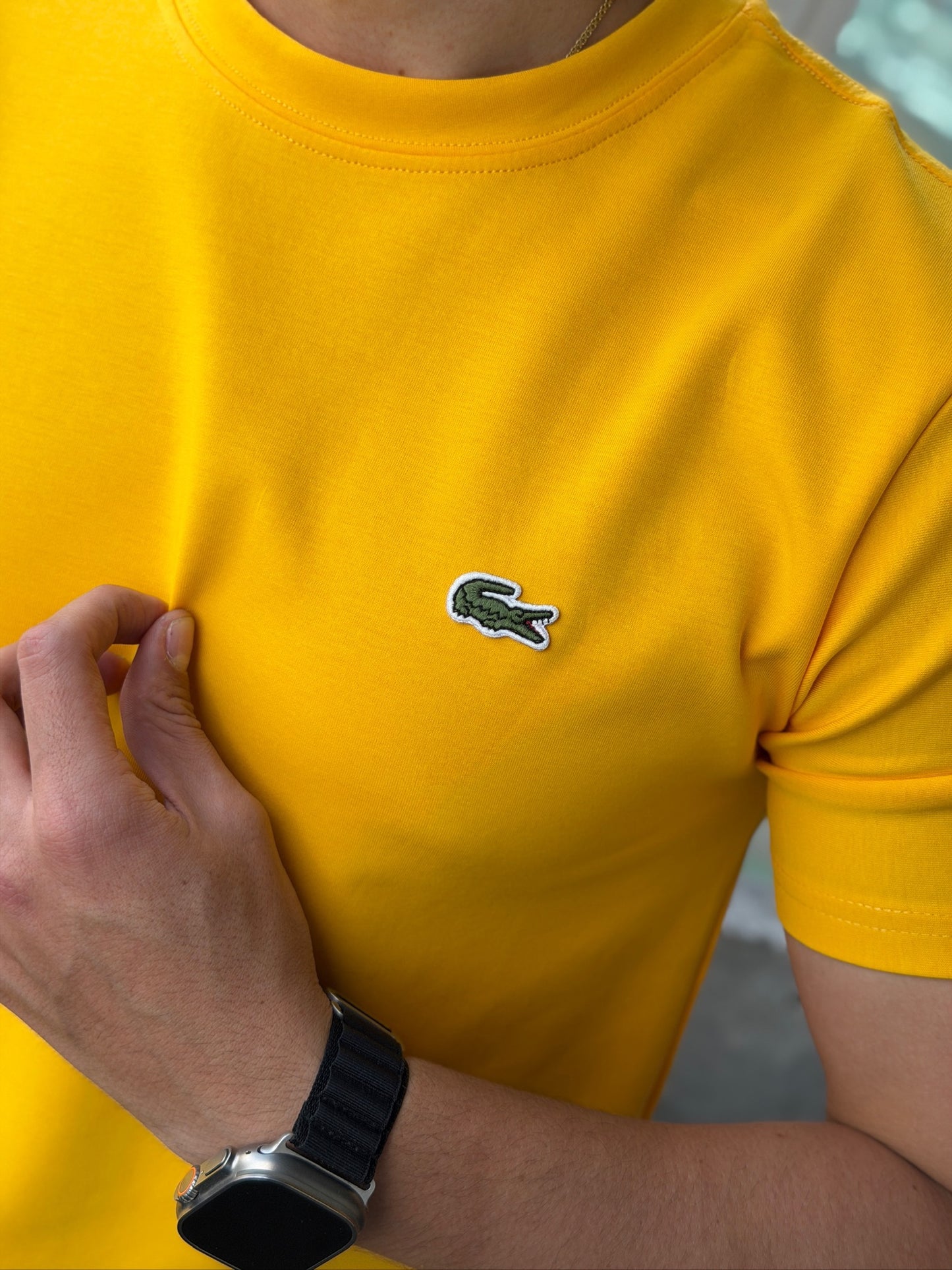 Camiseta Algodón Lacoste Amarilla