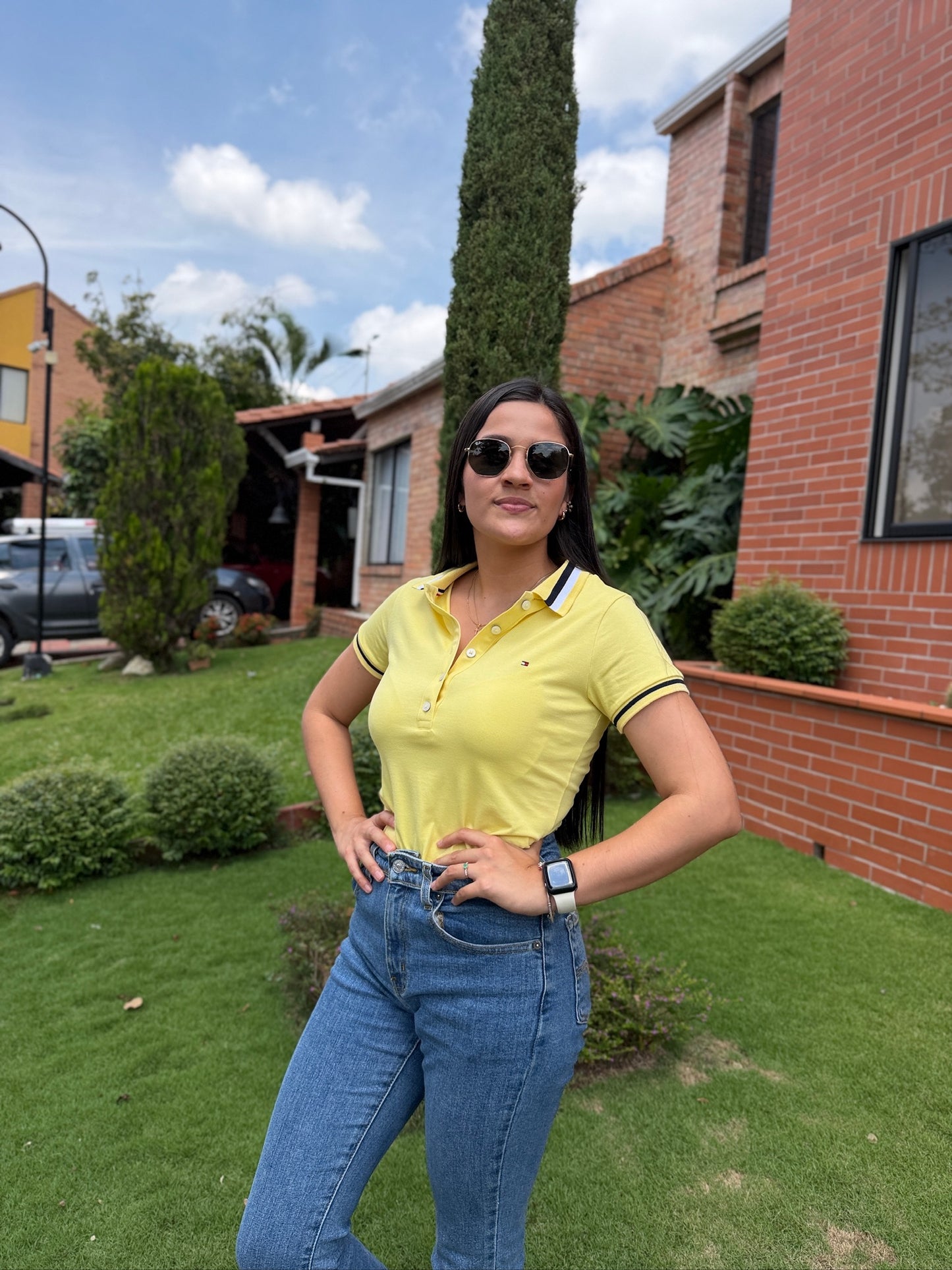 Polo De Dama Tommy Hilfiger Botones Amarillo