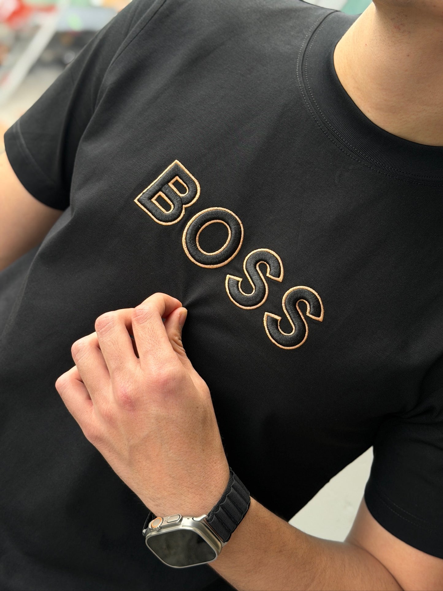 Camiseta Alto Gramaje Boss Negra