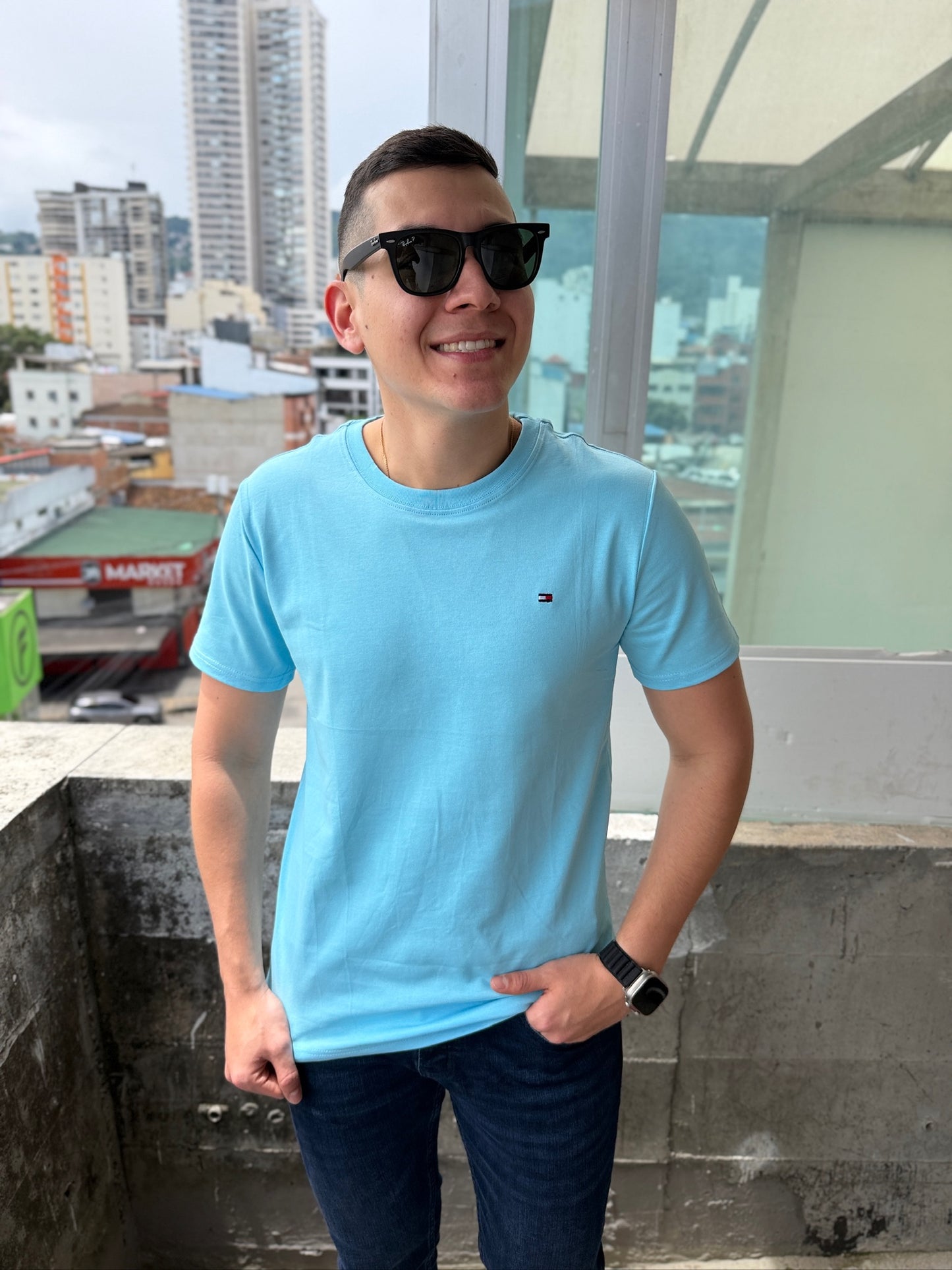 Camiseta Tommy Hilfiger Celeste