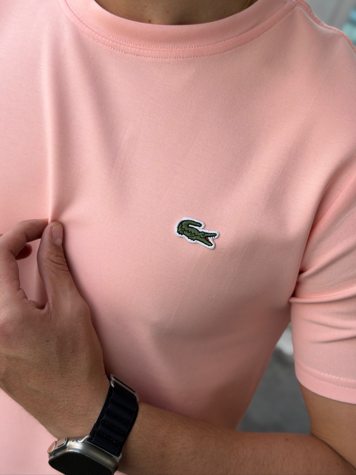Camiseta Algodón Lacoste Rosada