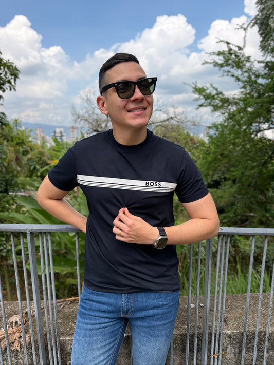 Camiseta BS Azul Oscura Líneas