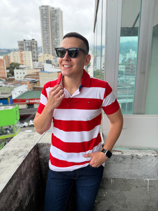 Polo Tommy Hilfiger Líneas Rojas