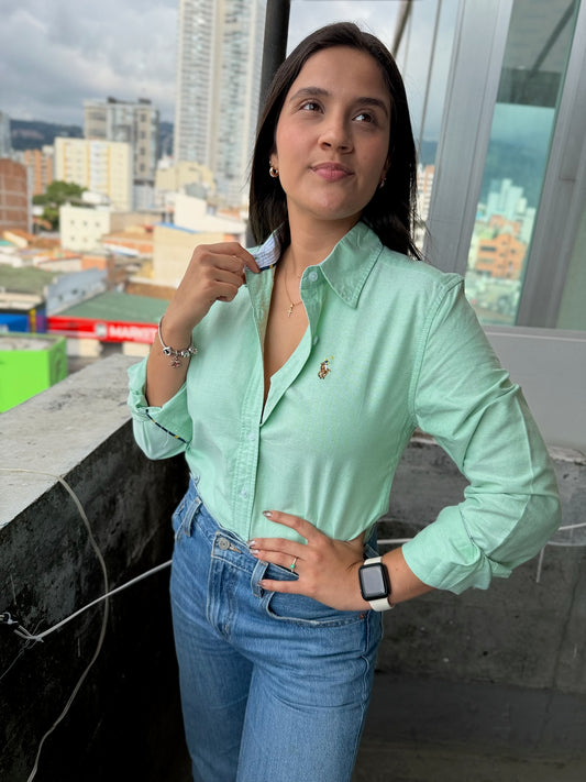 Camisa De Dama Ralph Lauren Verde Manzana