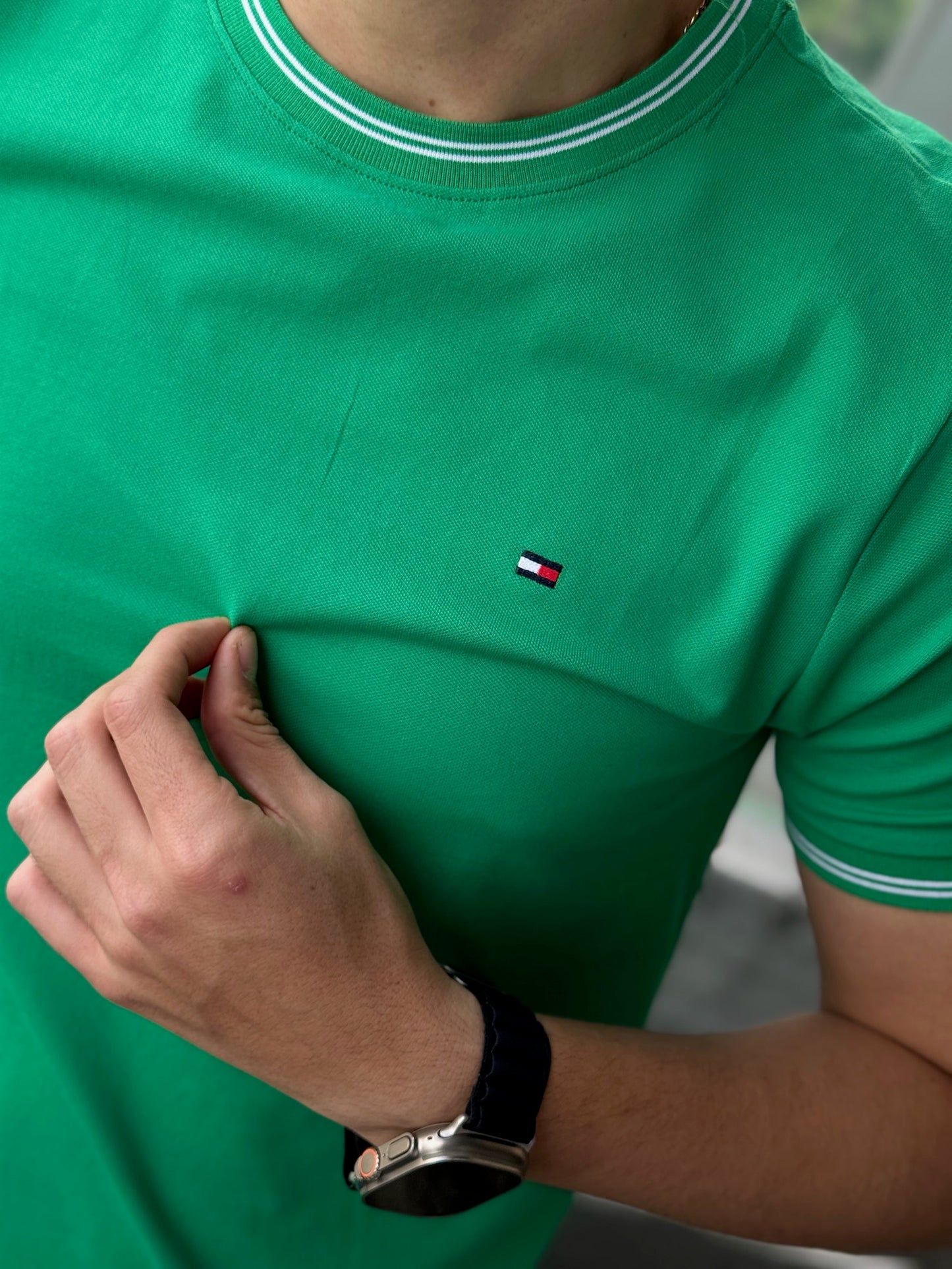 Camiseta Pique Tommy Hilfiger Verde
